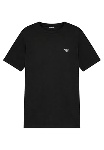 T-shirt noir Emporio Armani col rond pour un look casual chic au quotidien