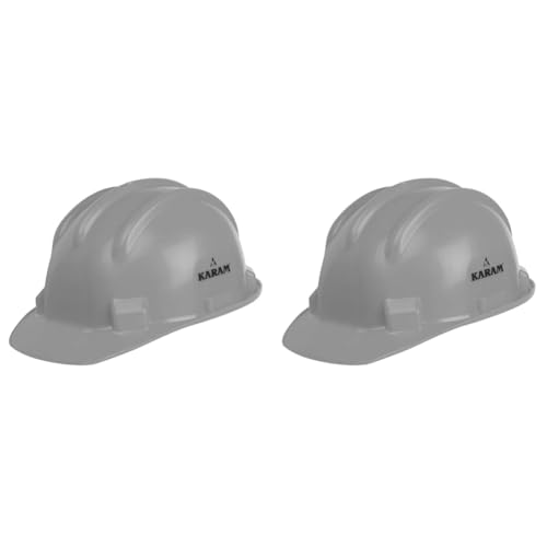 KARAM ISI Marked Safety Helmet for Construction & Outdoor Activities | Adjustable Chin Strap & Manual Type Adjustment | Lightweight, Comfortable & Durable Hard Hat | Grey | PN501(Grey) (Pack of 2) (B0D819RTZW) Amazon Price History, Amazon Price Tracker