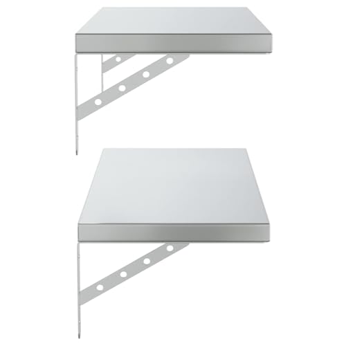 Étagères murales en acier inoxydable 75 cm rangement suspendu robuste - 7