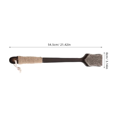 Brosse de douche long manche dos en bambou durable et poils doux premium