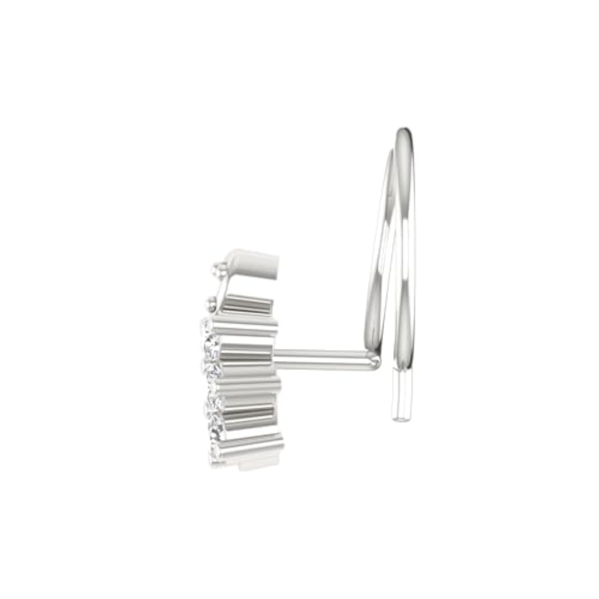 Women's 9K BIS Hallmarked White Gold Stud Nosering