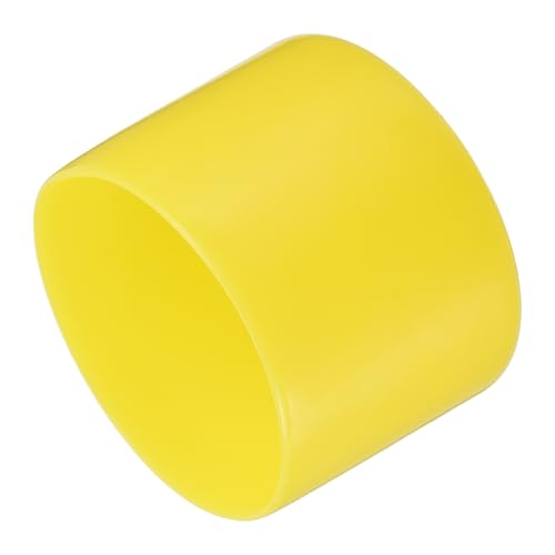 Image of uxcell 4pcs Rubber End Caps 55mm(2 3 /16 inch) ID Vinyl Round Tube Bolt Cap Cover Screw Thread Protectors Yellow, 40mm Height