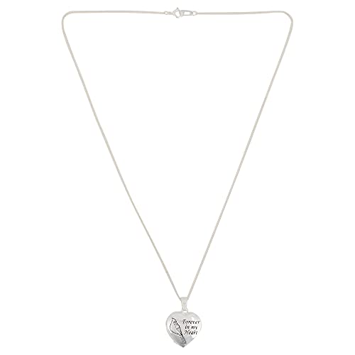 Dicksons Forever in My Heart Cardinal Locket Silver Plated 18 inch Pendant Necklace