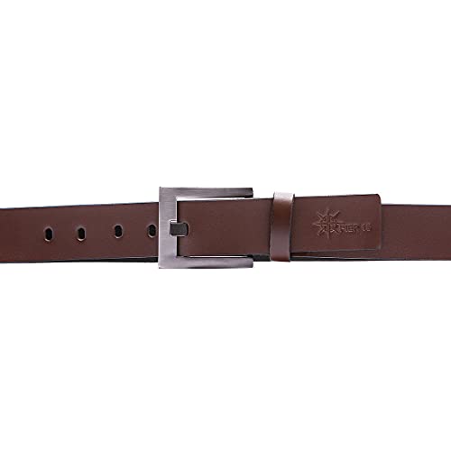 Cinto Masculino Pier 15 Couro Fivela Regulável 1045 Cor:Marrom Escuro;Tamanho:117cm