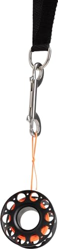 CRESSI Finger Spool w/SS Bolt Snap Black - Technical Finger Spool w/SS Bolt Snap Black - Technische Finger Spool komplett mit Tauchschnur und Karabinerhaken, Schwarz, 30m, Unisex