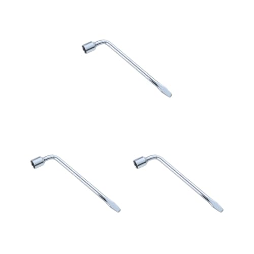 Timcryxient Juego de 3 llaves ajustables y duraderas para todas las necesidades de herramientas de mano, llave de vaso de grado profesional, llave de vaso de coche, destornillador plateado, 17 mm