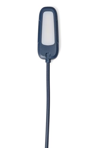 Image of DesignWorks Ink Rechargeable Booklight with Clip, Flexible Arm, 3 LED Light Settings, USB Charging Cord - Navy