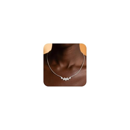 Cubic Zirconia Necklaces for Women Dainty Gold/Silver Plated Diamond Pendant Necklace Non Tarnish Cubic Zirconia Choker Necklaces for Women Trendy Jewelry Gifts