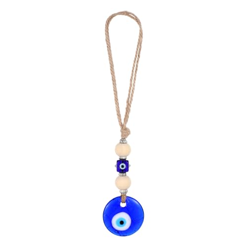 COMNICO Evil Eye Car Hanging Ornament, Classic Blue Evil Eye Beaded Charms Rear View Mirror Pendent Decor Car Accessories for Window Door Wall
