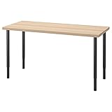 Fabriqué en Suède ProTuning Bureau LAGKAPTEN/OLOV, 140x60 cm, effet chêne teinté blanc/noir