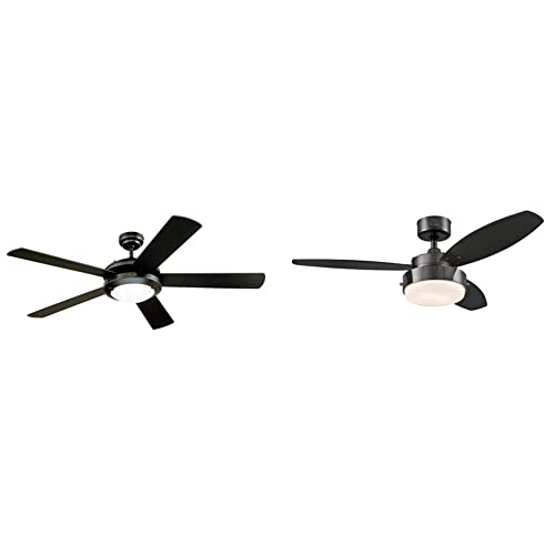 Westinghouse Lighting 7224200 Comet Indoor Ceiling Fan With Light, Matte Black & 7221500 Alloy Ceiling Fan, 42 Inch #TOP2