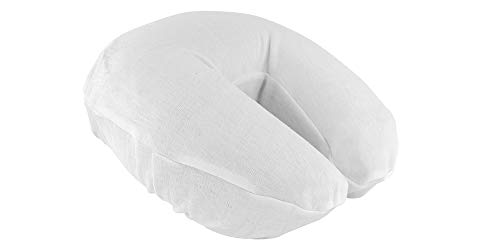 Massage Table Face Rest Covers - Professional Grade Soft, Durable Face Cradle Covers - Fitted - Soft Jersey Knit - White (12 Pack)