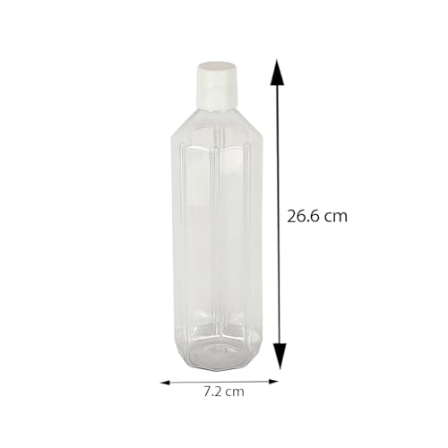 Image of PEARLPET Gemini BPA-Free Plastic Water Bottle Set |Lightweight, Leak-Proof & Freezer Safe - Pack of 6 (1000ml Each), Transparent