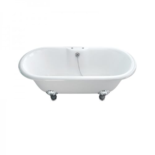 Casa Padrino Jugendstil Badewanne Naturstein freistehend 1700mm BBlan Weiß - Freistehende Retro Antik Badewanne, Badewannen Füsse:Luxury Classic Schwarz – Bild 3