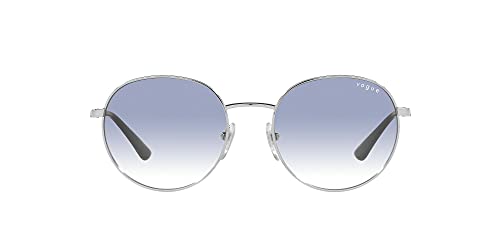 Catálogo de Lentes Vogue comprados en linea. 41 Vogue Eyewear Vo4206s - anteojos de sol redondas para mujer, Plata/Transparente Gradiente Azul Claro, 53 mm
