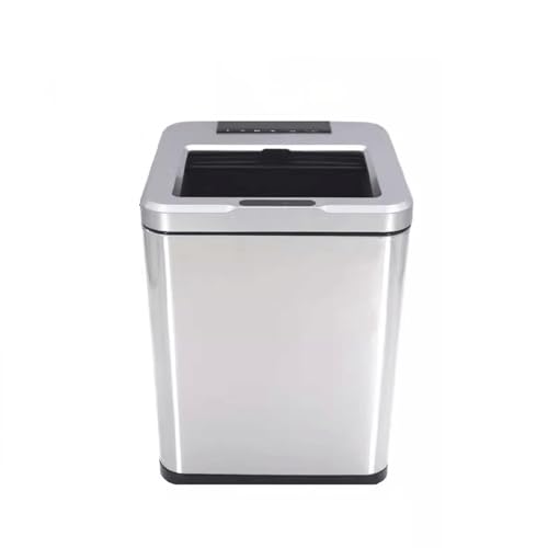 Compost bin Kitchen/Garbage Intelligent Sensor Trash Can High-Grade Electric Rechargeable Wood Grain with Lid Living Room Bedroom Kitchen Household Step Trash can(Ebony,10L)