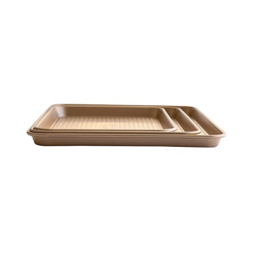 Nordic Ware Honeycomb Embossed Nonstick Baking Sheets, Copper, 3-Pans #TOP2