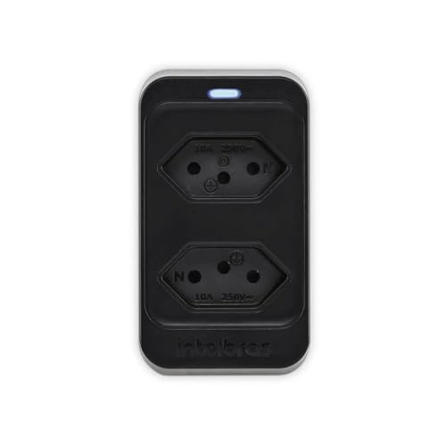 Kit 2 Tomadas De Proteção Contra Surtos Intelbras Eps 302 110/220V Preto