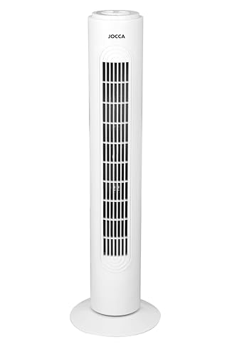 Jocca - Ventilador de Torre 73 cm de altura/ 3 Velocidades/Sistema de Oscilación con Base Circular/ 45W/ Fácil de Transportar