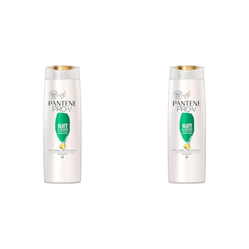 Pantene Pro-V Glatt & Seidig Shampoo für Widerspenstiges Haar, 300 ml, Shampoo Damen, Haarpflege Glanz, Anti-Frizz Shampoo, Ohne Silikon, Beauty (Packung mit 2)