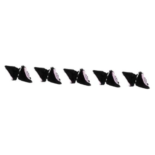 Orejas de gato para casco HANABASS 5 pares de adornos creativos negros