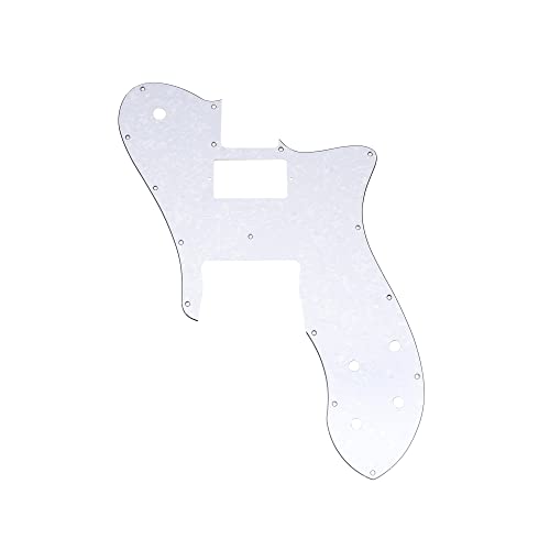 Musiclily Pro 16穴 シングル Hピックガード USA/メキシコ フェンダー72テレキャスターカスタムエレキギター用、ホワイトパール 4P