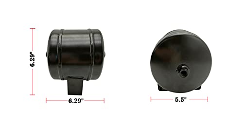 0.5 Gallon Air Tank Air Reservoir Tank with 1/4 Inches NPT Ports, Black