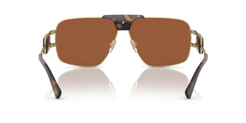 Versace VE 2251 147073 Gold Metal Navigator Sunglasses Brown Solid Color Lens3