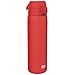 Price comparison product image ION8 Lightweight Steel Water Bottle, 600 ml/20 oz, Non-Insulated, Leak Proof, Easy to Open, Secure Lock, Dishwasher Safe, Flip Cover, Fits Cup Holders, Carry Handle, Metal Water Bottle, Red