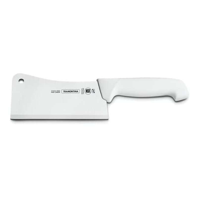 TramontinaProfessional Master 6 Inches Cleaver Knife with Stainless Steel Blade and White Polypropylene Handle with Antimicrobial Protection