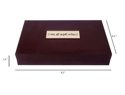 Image of Lakshmi Ganesh Charan Paduka Prayer Box l Gold-Silver Plated | Momento with Natural Fragrance | Charan Paduka Box for Pooja l Best for Wedding Gifts & House Warming | Diwali Gifts