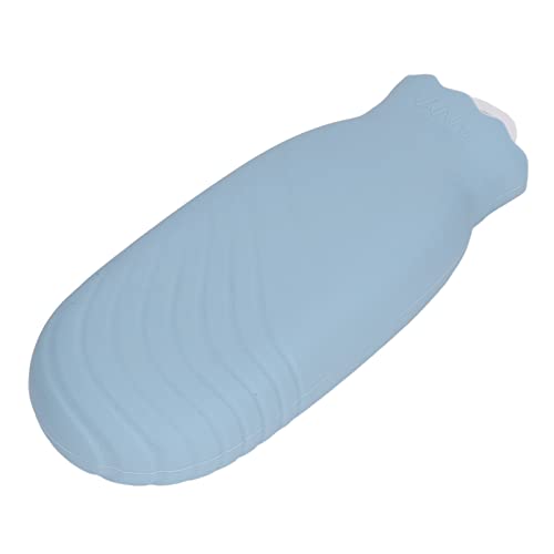 Xiuganpo Bolsa de Hielo con Cubierta Tejida para Botella de Agua Caliente a Prueba de Fugas para Necesidades Domésticas y Uso en Viajes (BLUE)