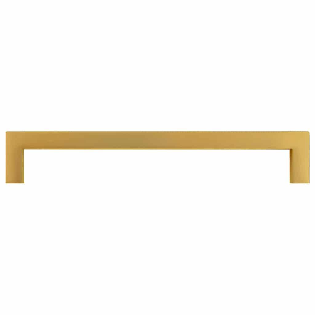 Złote uchwyty meblowe ze stali nierdzewnej, zestaw 5 sztuk, z odstępem otworów 192 mm, 204 x 12 x 35 mm, do szafy, szuflady, drzwi, komody, kuchni, łazienki