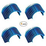Yqboom JM9924 4-Pack) Aluminum Electric Engine Motor Heatsink Fins Cooling For Rc 540 550 Size Brushed Brushless Rc Car Accessories (Blue) cover