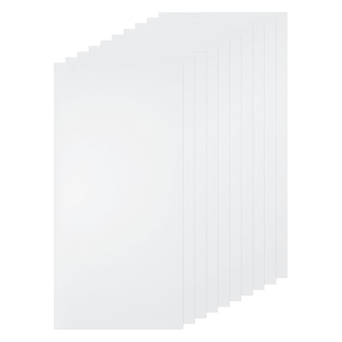 Image of HARFINGTON 10pcs Clear Plastic Sheets 8 inch x 4 inch x 0.03 inch Transparent Flexible PVC Sheet Panels with Protective Paper for Signs DIY Display Projects Craft Picture Frames Painting
