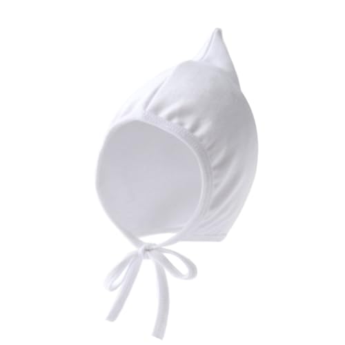 Baby Hat Warm and Fashionable Fetal Caps Breathable Infants Bonnet with Windproof for Spring Fall White