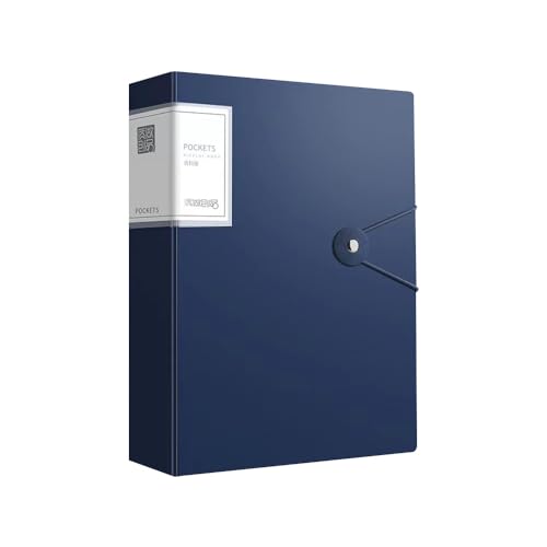 Costowns ファイル リングファイル pp素材を厚くする8mm A4 クリアポケット 100 ページ付きプレゼンテーションポートフォリオレター用ポートフォリオファイルフォルダー書類契約フォルダ 事務用品 ct-107 (紺色)