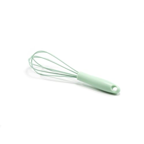Mini Whisks 6 inch silica gel Whisk, Hand Egg Mixer for Flour Cake Egg, Kitchen Cooking Baking Use Whisk (Macaron Green)