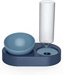 Double Dog Cat Polypropylene Bowls Water & Food Bowl Set Detachable Cat Shape Bowl Automatic Water Dispenser Bottle Pet Feeder for Dogs, Cats,Puppy, Kitten, Rabbit
