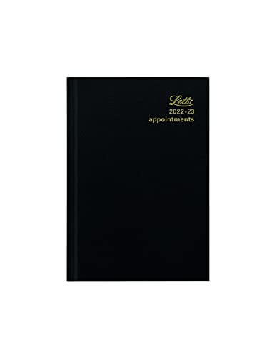 Letts of London Standard A6 Academic 2022-2023 Day to a Page with appointments Diary - Black
