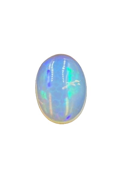 Opale éthiopienne naturelle 18x13mm : cabochon calibré sans défaut pour sertissage réussi