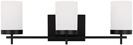 Generation Lighting 3-Light Zire Modern Bath Fixture Wall Lamp Midnight Black 4490303-112, Bathroom Light Fixture for Home Décor, Wall Sconce Vanity Light Fixture and Bathroom Accessory