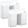 2 Pcs Wall Mount Phone Holder Self Adhesive Phone Shelf with Data Cable Receiving Hole, Charger Remote Control Storage Box, Cell Cradle Bedside Organizer Remote Control Stand for Home Office