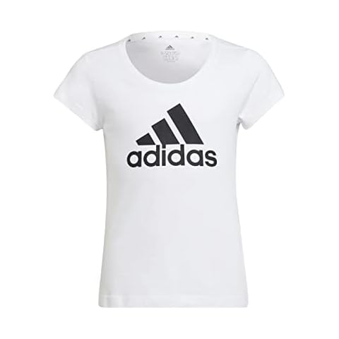 Adidas Girl's G BL T T-Shirt in White/Black Cover