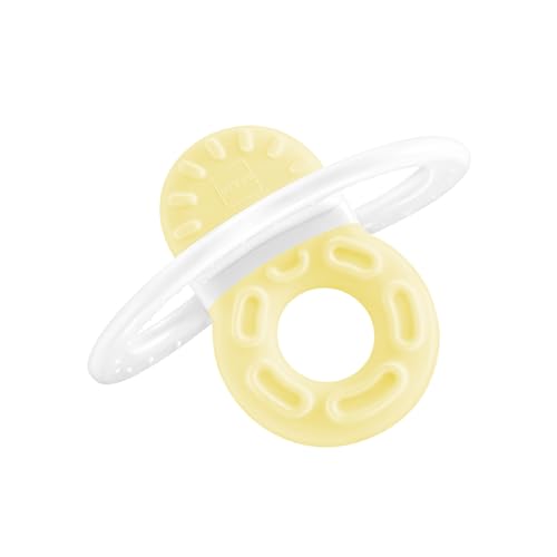 MAM Bite & Relax Phase 1 Mini Beißring, Zahnungshilfe speziell für die Vorderzähne, extra kleiner und leichter Beißring für Babys, ab 2+ Monate, uni