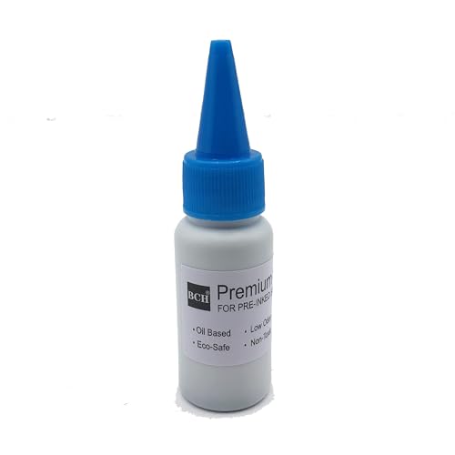 Oil-Based Premium Stamp Refill Ink by BCH for Pre-Inked Rubber Gel Pads & Dot Matrix Ribbons - 20 ml -0.68oz (Blue)
