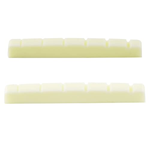 Musiclily Pro Urea Resin Plastic Slotted 42mm Strat Tele Electric Guitar Nuts Flat Bottom for 6-string Stratocaster/Telecaster Guitar