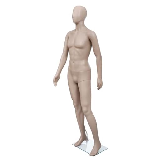 vidaXL Maniquí de Hombre Cabeza Pelada Forma Vestir Maniquí Masculino 1,87 cm