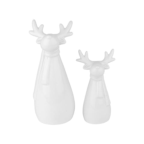 Ideen mit Herz Deko-Figuren Elche 2 | 2 Designs & Größen | weiß | 2...