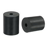 uxcell 2Pcs Thick Rubber Spacer, 1-9/16 Inch OD x 3/8 Inch ID x 2 Inch Thickness Round Rubber Bushings Anti Vibration Flat Spacer Washers for Home Industrial Machinery